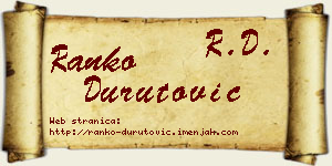 Ranko Durutović vizit kartica